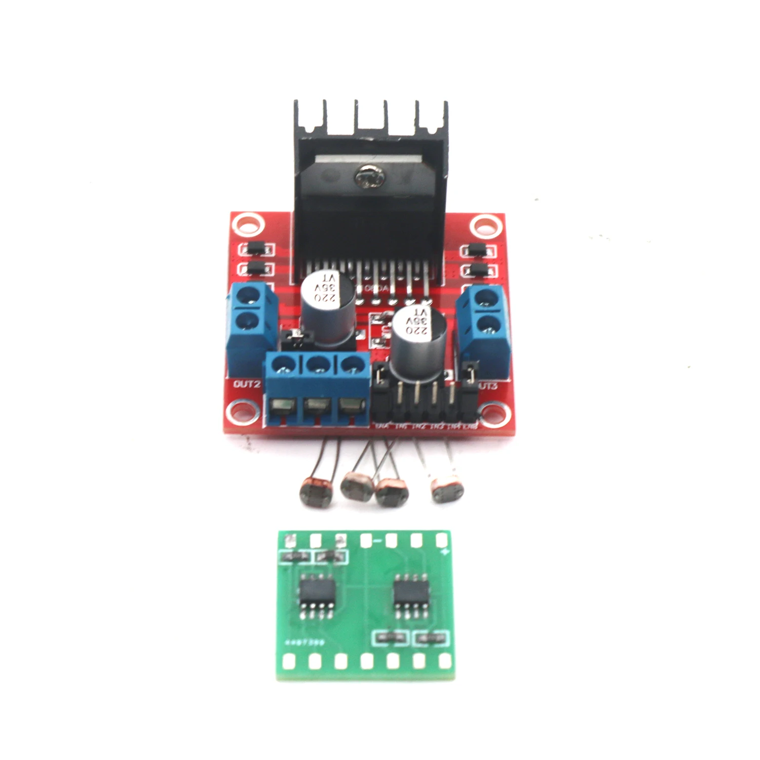 DC 12V Dual Axis Solar Tracker Solar Automatic Tracker Tracking Sensor / L298N Motor Drive Board + 4pcs 5539 Photoresistor