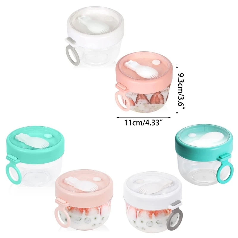 2Pcs Overnight Oat Containers with Lids and Spoons Large Capacity Airtight Jars Dropshipping