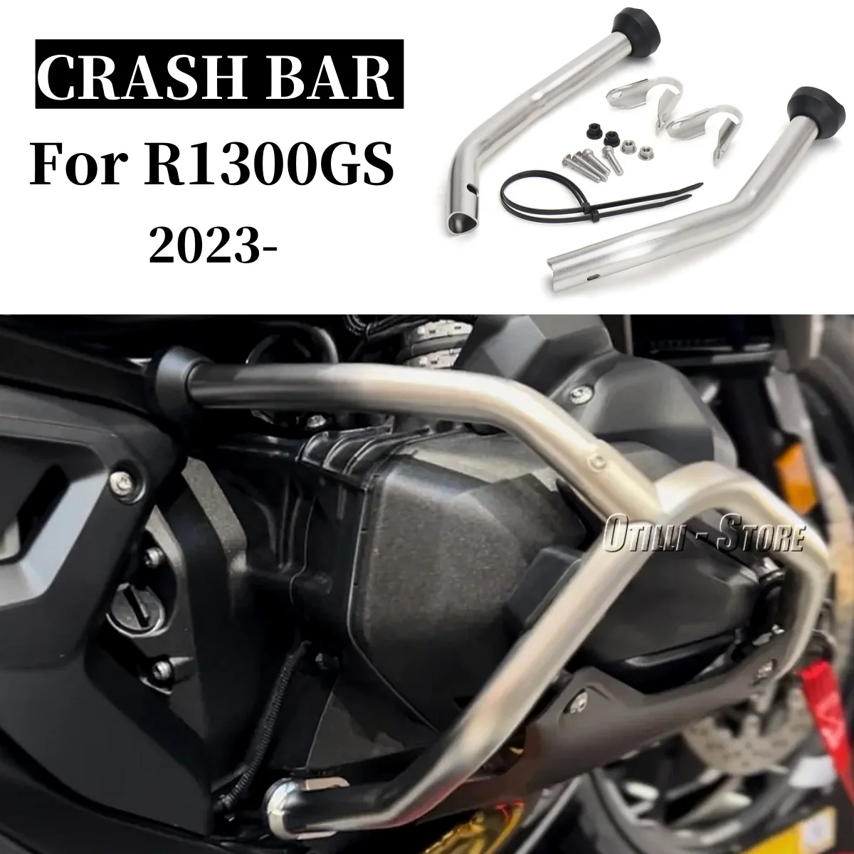 

Для BMW R1300GS GS1300 R 1300 GS 2023-мотоциклетный бампер из нержавеющей стали, защита двигателя, армирующая планка, защита цилиндра