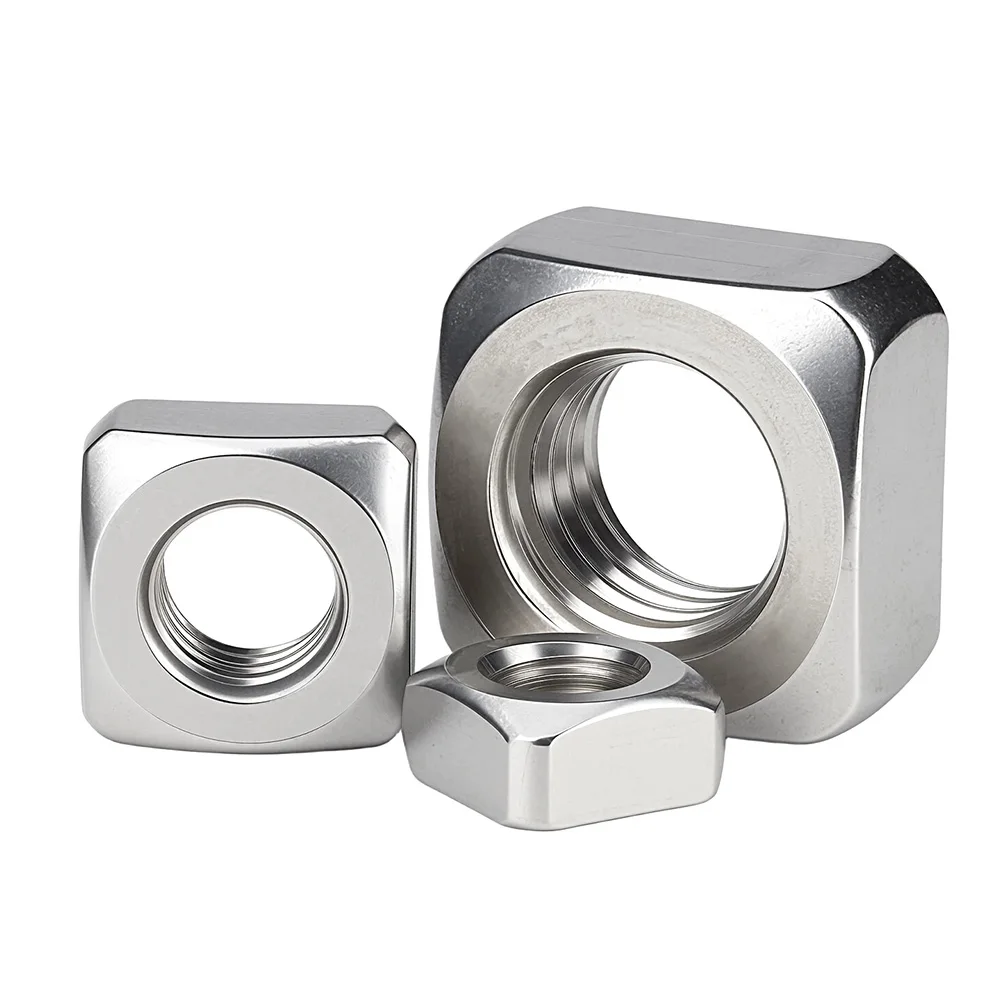 5-50Pcs M3 M4 M5 M6 M8 M10 M12 304 A2-70 Stainless Steel Square Nut Metric System Square Nuts DIN557 Industrial Fastener