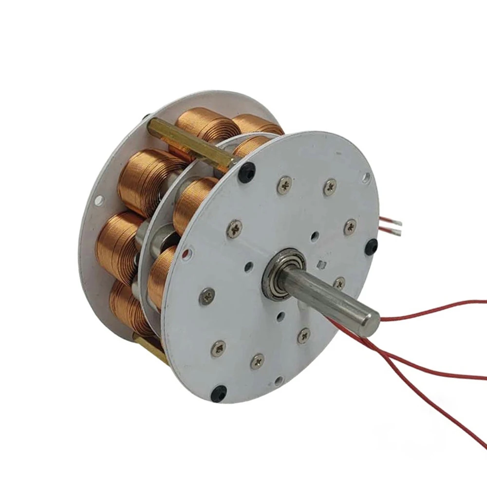 50W-60W Miniature Double-Layer Disc Generator With Iron Core Multi-Pole Three-Phase Ac Permanent Magnet Brushless