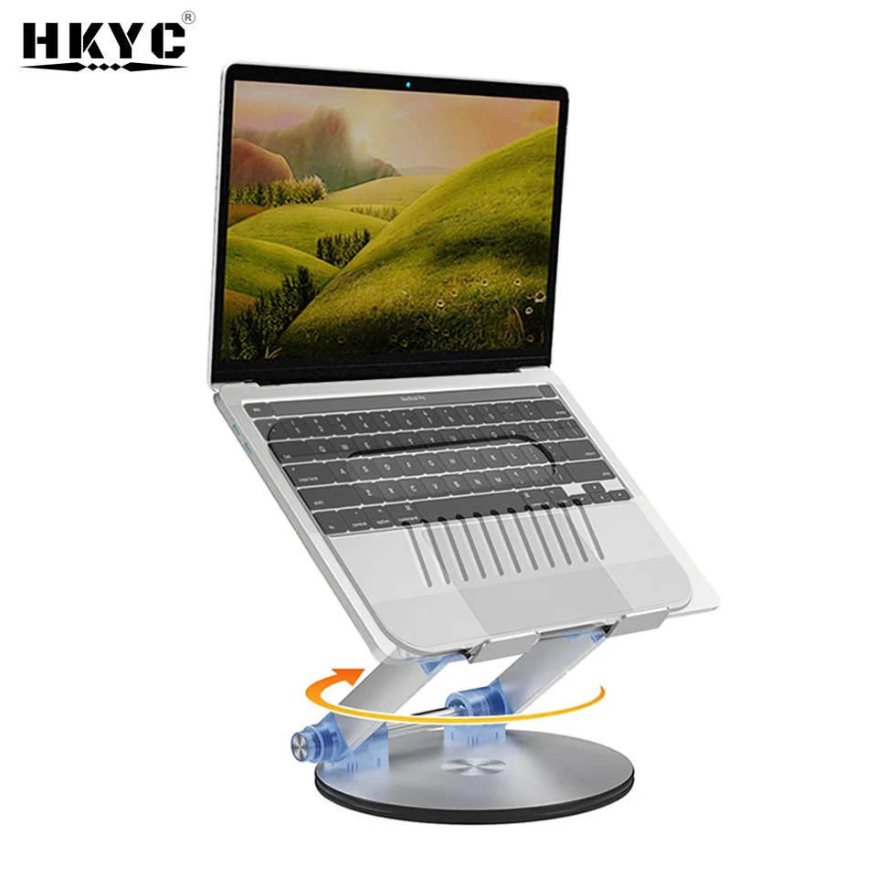 HKYC Laptop Stand 360° Rotatable Notebook Holder Liftable Aluminum Alloy Stand Compatible with 9.7-17 Inch Laptop Bracket