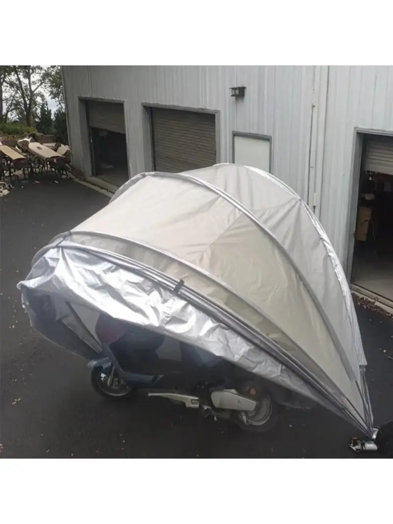 AliExpress XMSJ 2026   Portable Outdoor Square Single-Layer Multifunctional Polyester Rainproof Tent Dust-Proof Canopy Bicycle Motorcycle Uti