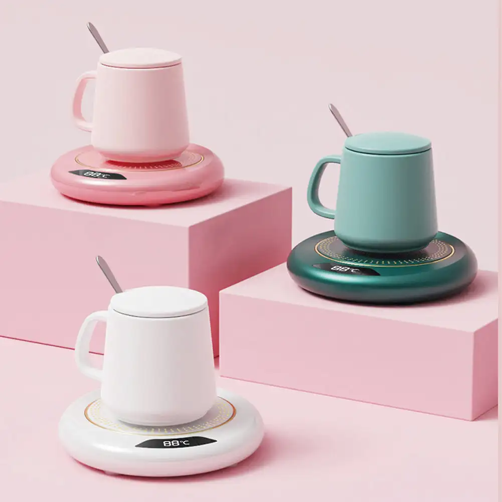 Chauffe-tasse à café avec prise USB, chauffe-tasse intelligent, 3 réglages de température, dessous de verre, chauffe-tasse pour réchauffer le café, les boissons, le lait, le thé