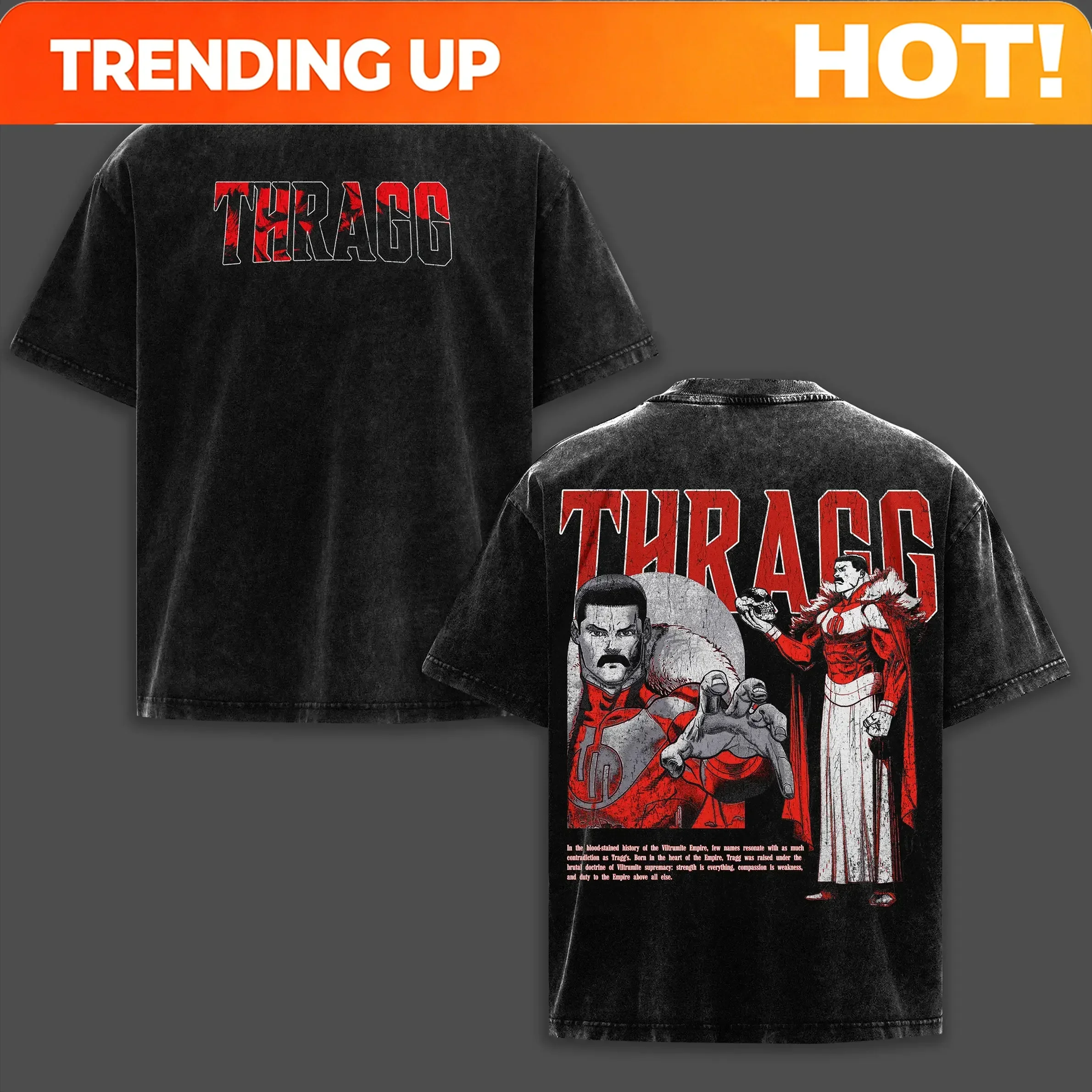 Customization Thragg Viltrumite War - Invincible Comic Double Printed New Washed T Shirt Cotton Unisex Men‘s Women's T-Shirt Y2k