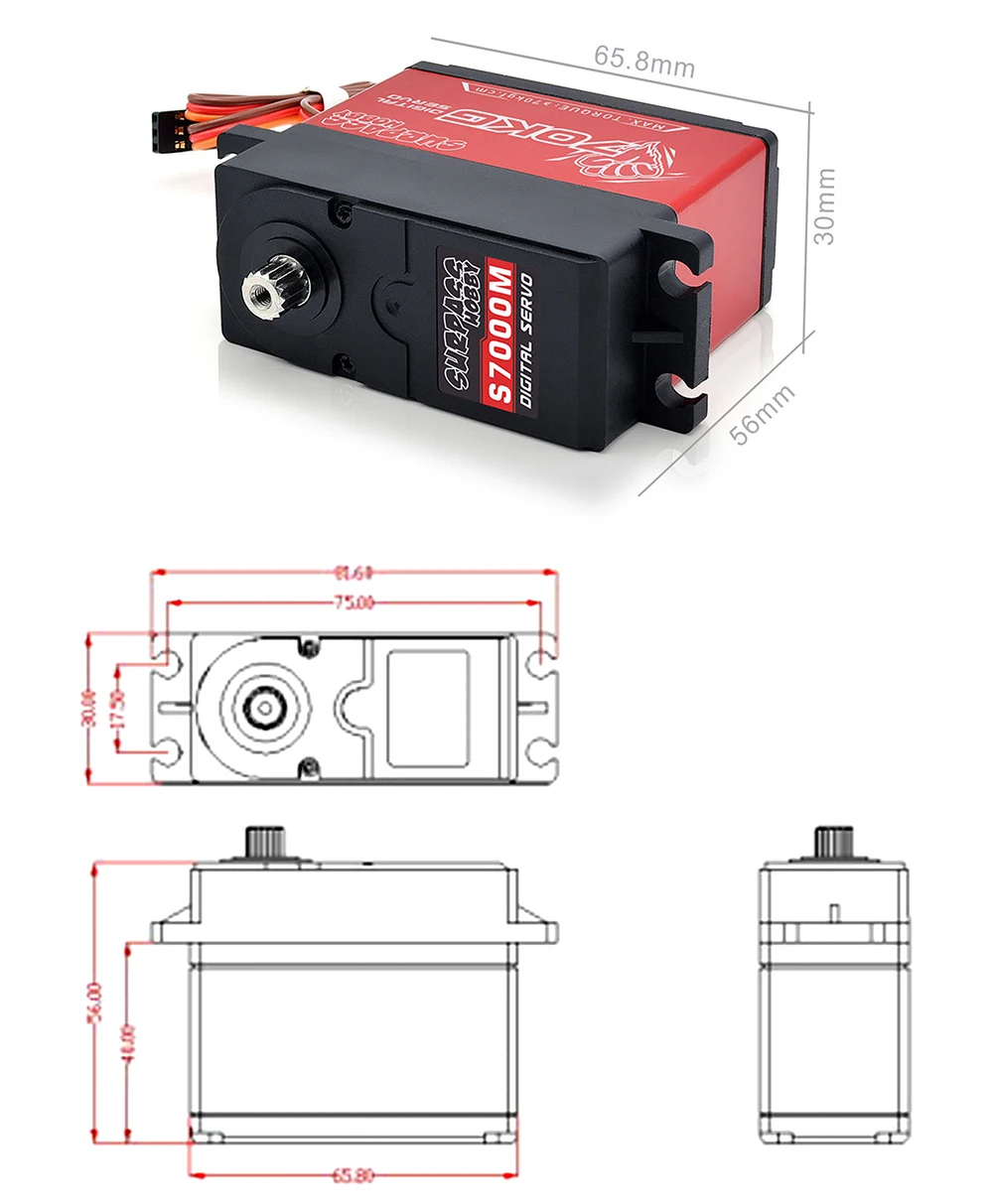 Surpass Hobby 15T 70KG 1/5 RC Servo Motors High Torque Servo Digital DC Metal Gear for 1/6 1/4 RC Car Buggy Boat Robot S7000M