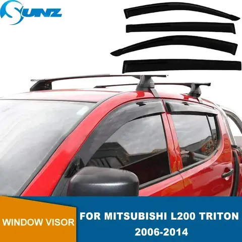 Mitsubishi l200 triton 용 사이드 winodow 디플렉터 2006 2007 2008 2009 2010 2011 2012 2013 2014 윈드 디플렉터 레인 보우 sunz