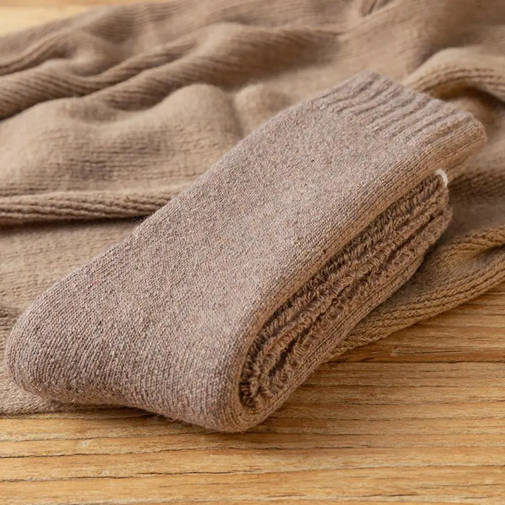 Men Thermal Socks Men's Wool Blend Thickened Socks Stretchy Warm Winter Boot Socks Elastic Cuff Casual Hiking Work for Daily Use