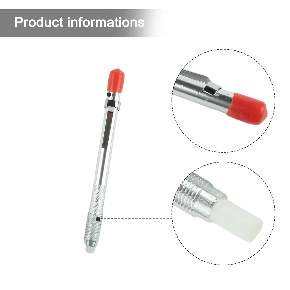 

Wooden Slate Pencil Kit Stainless Steel Slate Pens Round Soapstone Holder Marker Refillable For Drawing Lines Welding Tool