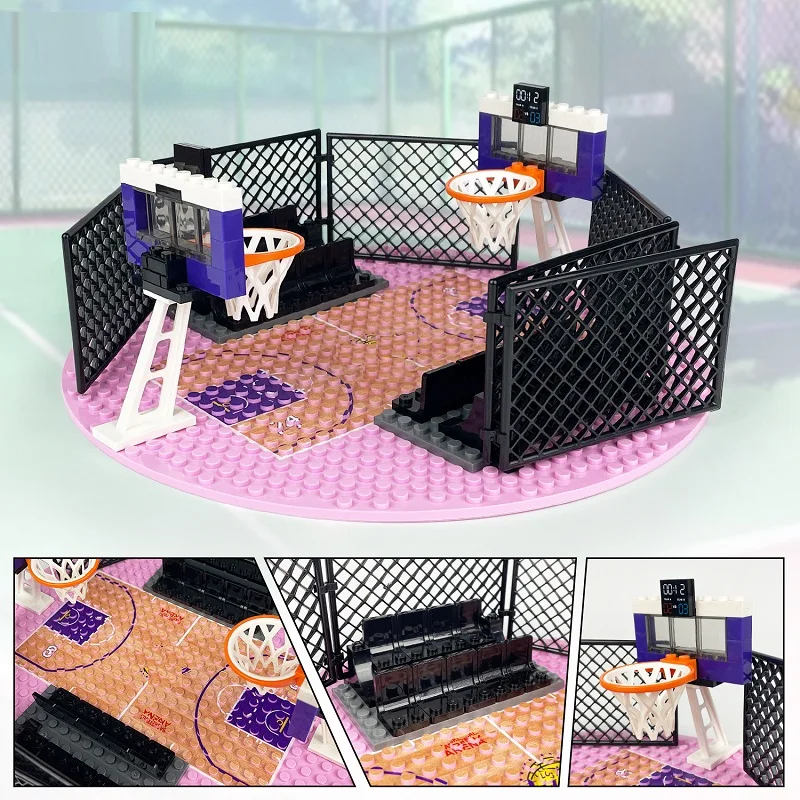 

Street Basketball Court MOC Mini Action Figures Constructor Accessories Architecture Building Bricks Parts Blocks Toys for Boys