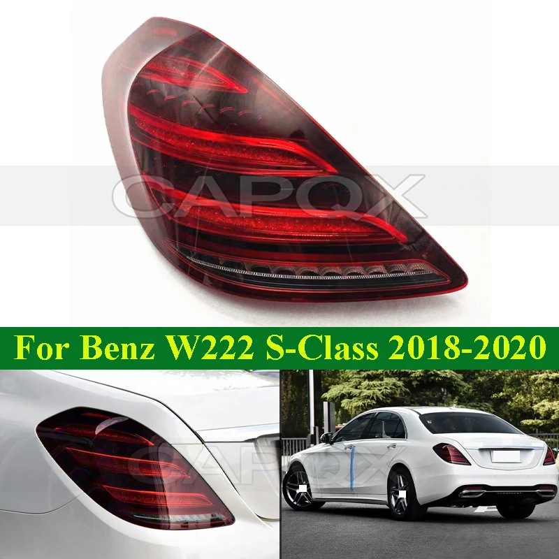 

CAPQX LED Rear Bumper Tail Light Tail Lamp For Benz W222 S-Class 2018-2020 Taillight Taillamp Brake Light Turn Light Cover Shell