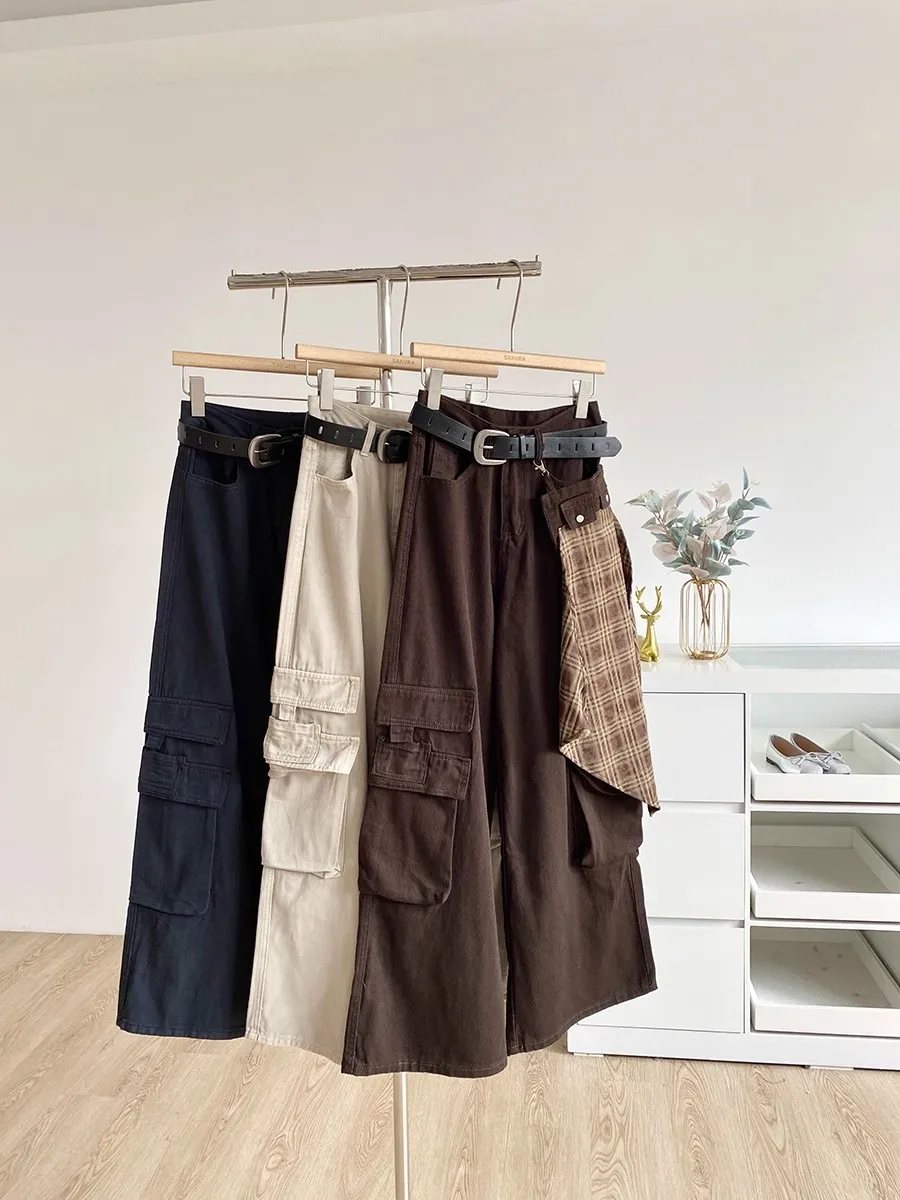 

Korean Style High Waist Straight Leg Wide Leg Workwear Jeans Women's Fashionable Slimming Retro Hot Girl All-Match Autumn New...