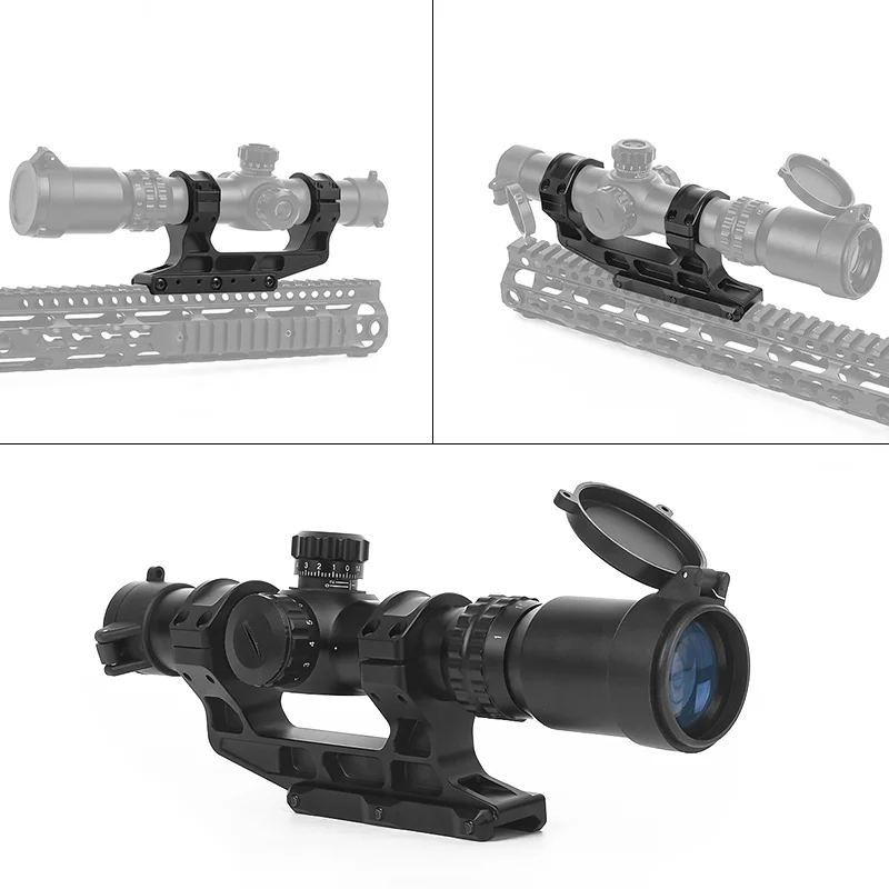 Vue d'arme LPVO, optique de décalage QD, plaque de montage, accessoires tactiques Airsoft 25.4mm 30mm anneaux RMR Fit Base de visée sur Rail de 20MM