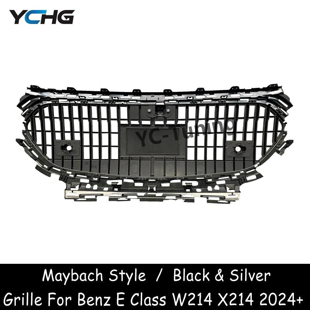 W214 Maybach Style Front Bumper Hood Grille Mesh For Mercedes Benz E Class W214 X214 S214 E200 E300 E350 Grille Mesh 2024+