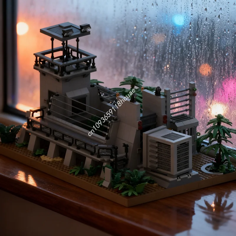 Model Kit Jurassic Park - 1297 ชิ้น MOC รaptor Cage Jurassic