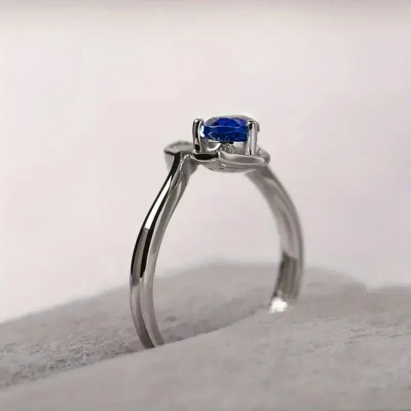 CAOSHI Versatile Luxury Women\'s Rings Elegant Brilliant Blue Cubic Zirconia Fancy Birthday Gift Chic Wedding Lady\'s Jewelry