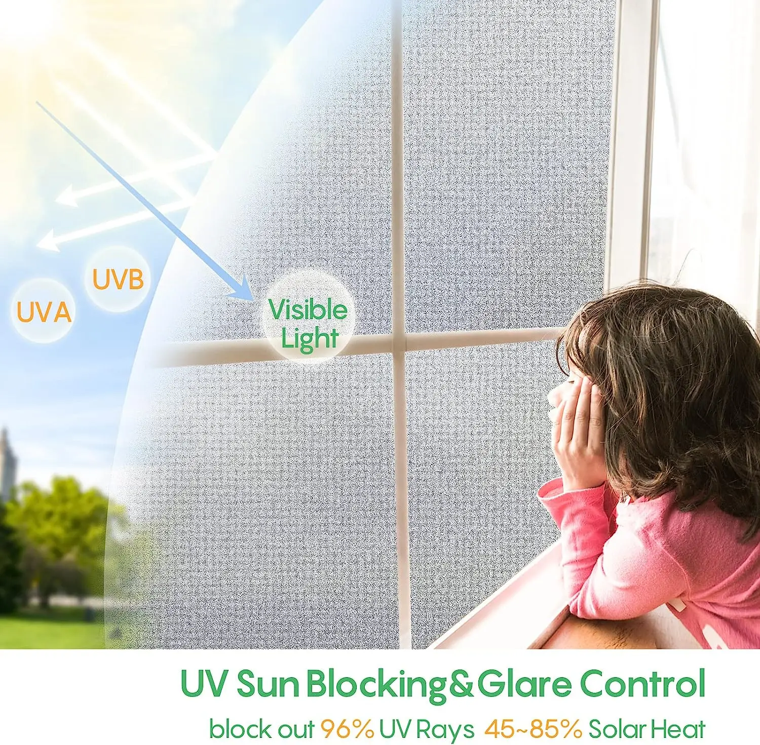 

Window Privacy Film Frosted Glass Film Sun Blocking Window Tinting Film,Frosting Bathroom Door Window Covering,Glass Sticker