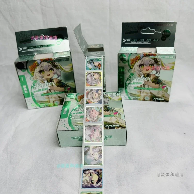 Game Impact 200 Laser Sticker/Roll Waterproof Embossed Handbook Sticker Acrylic DIY Keychain Stickers for Decal Scrapbook Toy