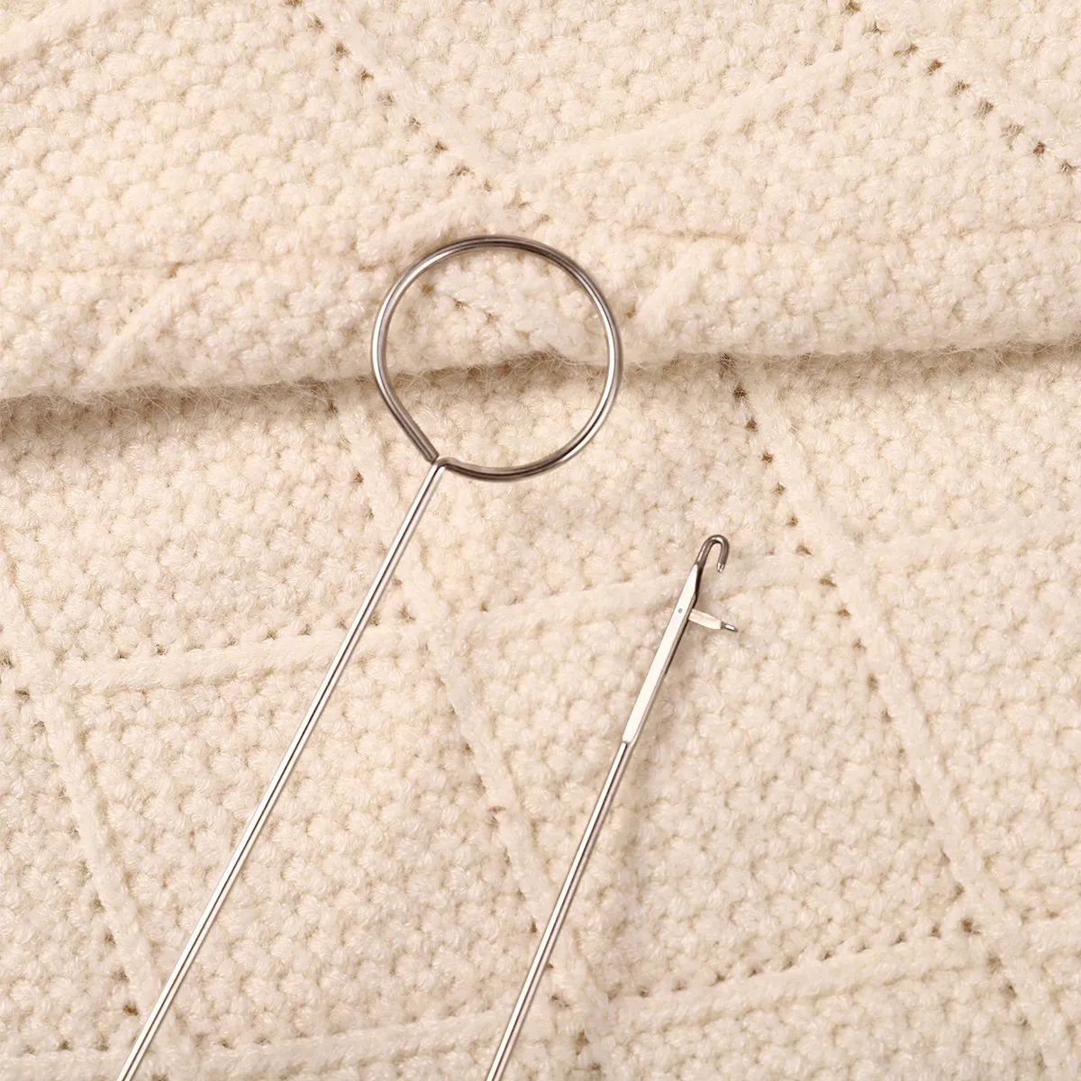 

2Pcs Stainless Steel Turner Hook with Latch End for Fabric Tubes Bias Binding Loop Turning Sewing Craft DIY Knitting Accessories