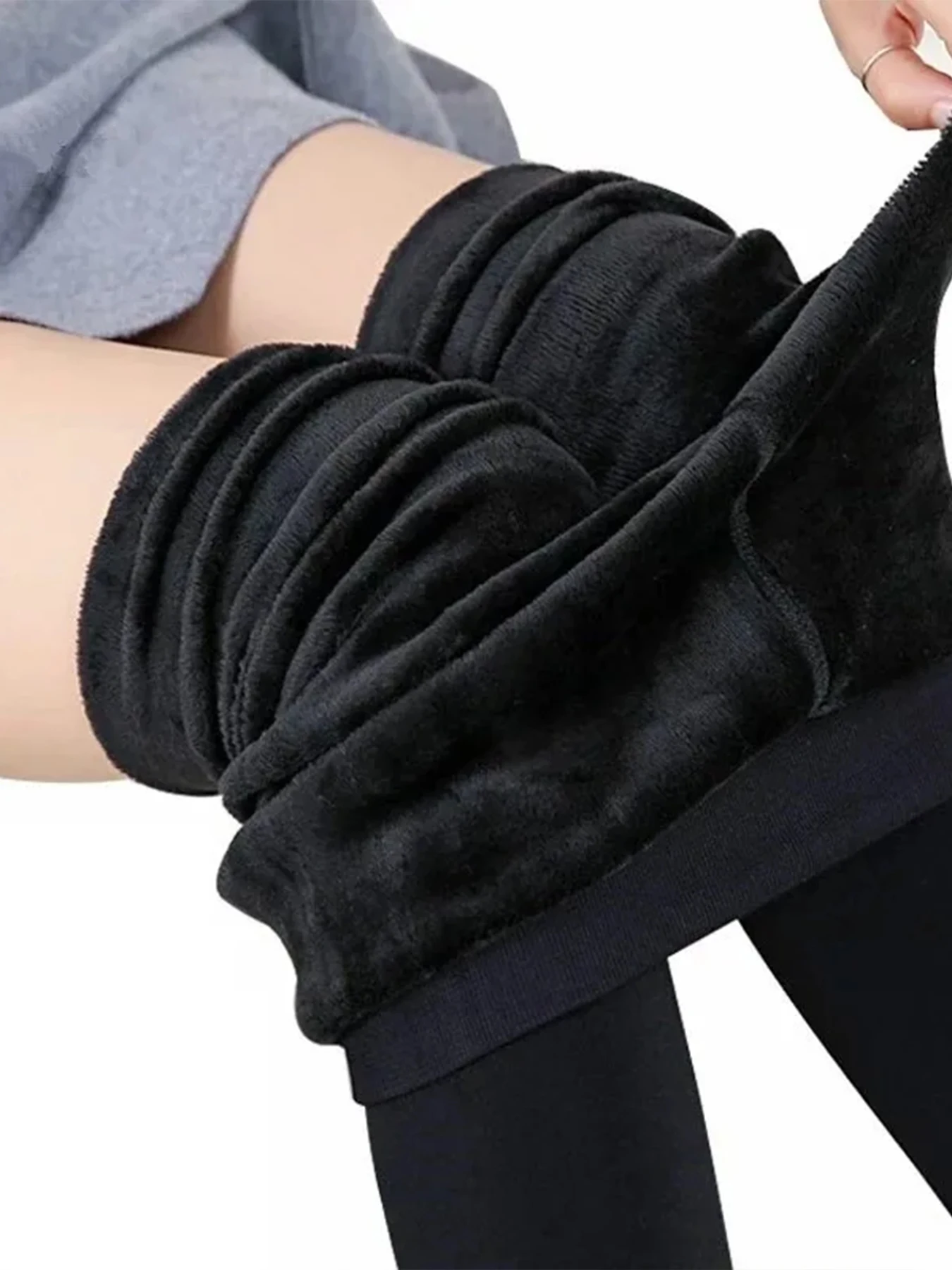 

1Pc Winter And Autumn Women's Warmth-Keeping Base Layer Pants - Soft And Colorless Pure Color With Fleece Lnner Liner, Thick And
