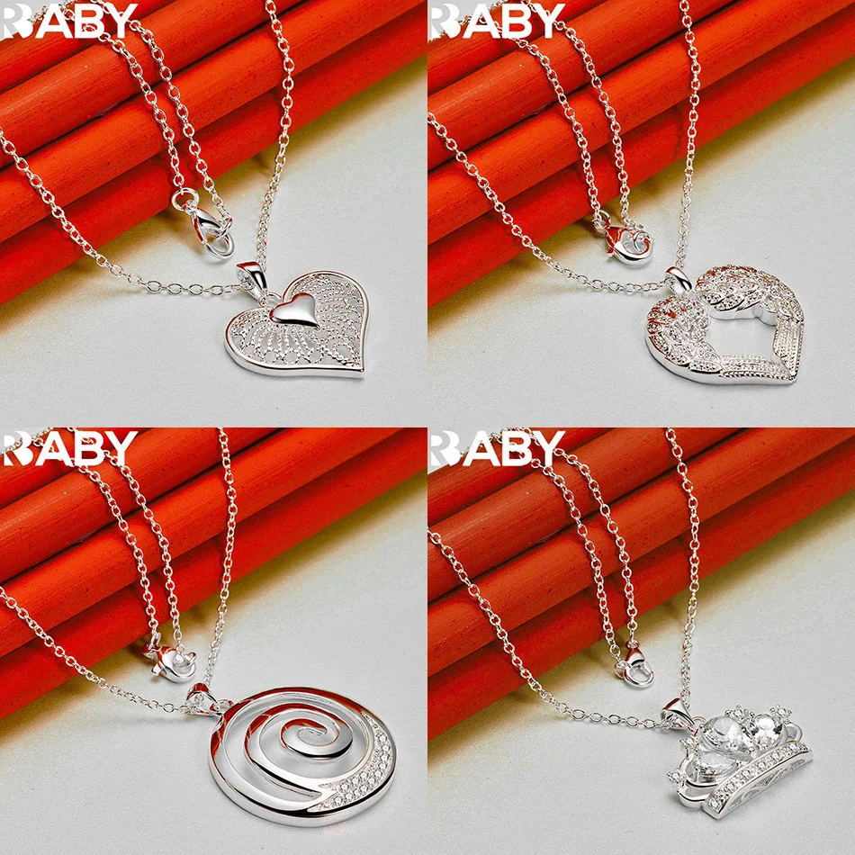 

URBABY 40-75cm 925 Sterling Silver Design Pendant Necklace For Women Men Creativity Gifts Street All-match Party And Daily Wear