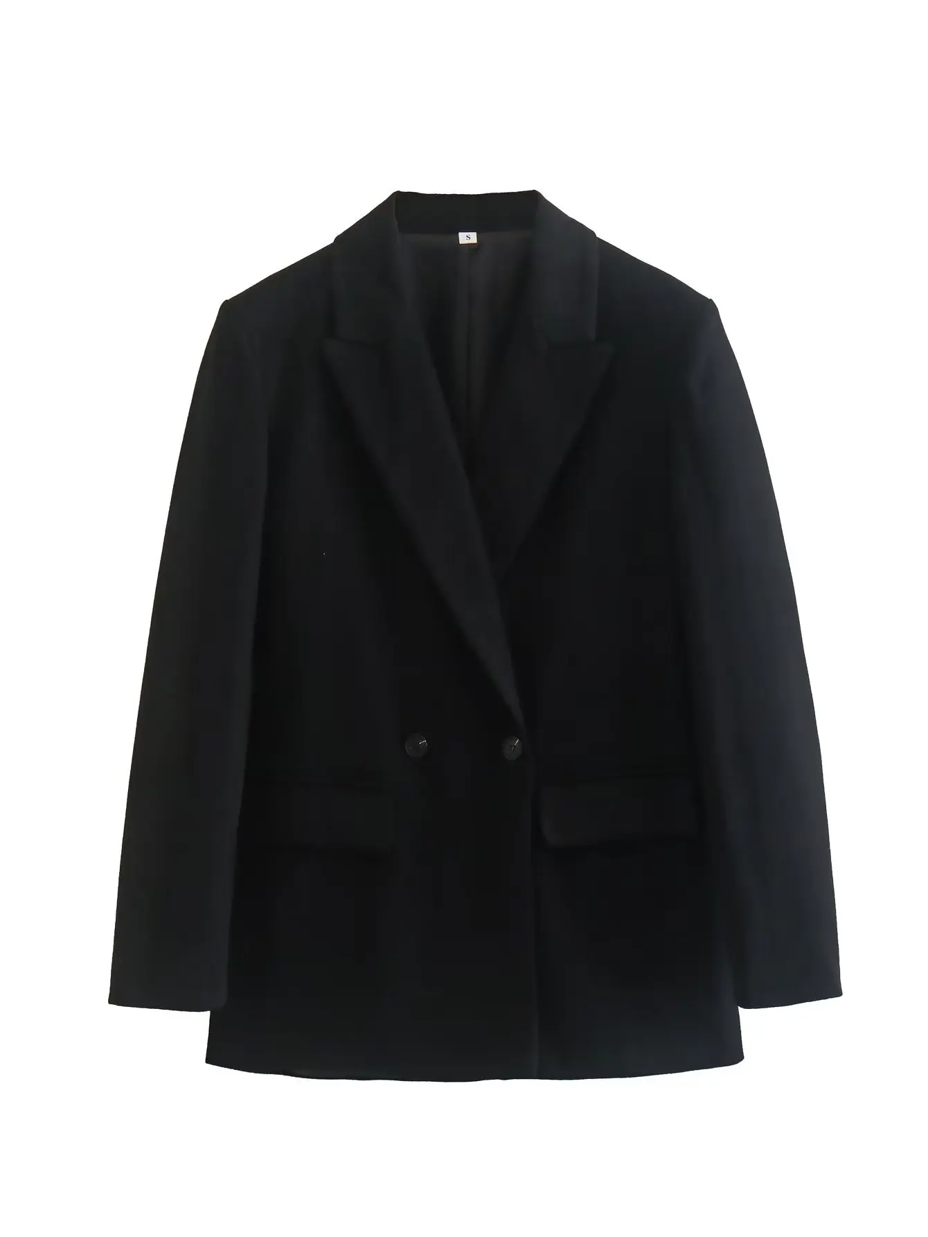 TRAF-Blazer de oficina para mujer, chaqueta masculina de doble botonadura, abrigos de manga larga, ropa de calle, Invierno