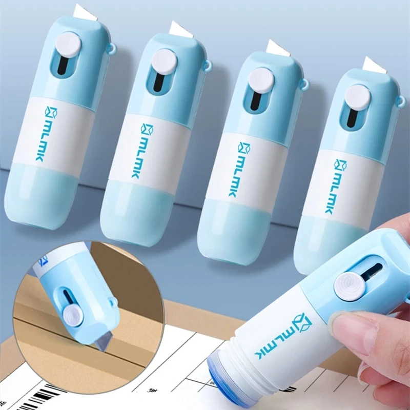 2 In 1 Thermal Paper Correction Fluid Portable Thermal Paper Data Identity Protection Fluid Eraser & Unboxing Knife Office Tools