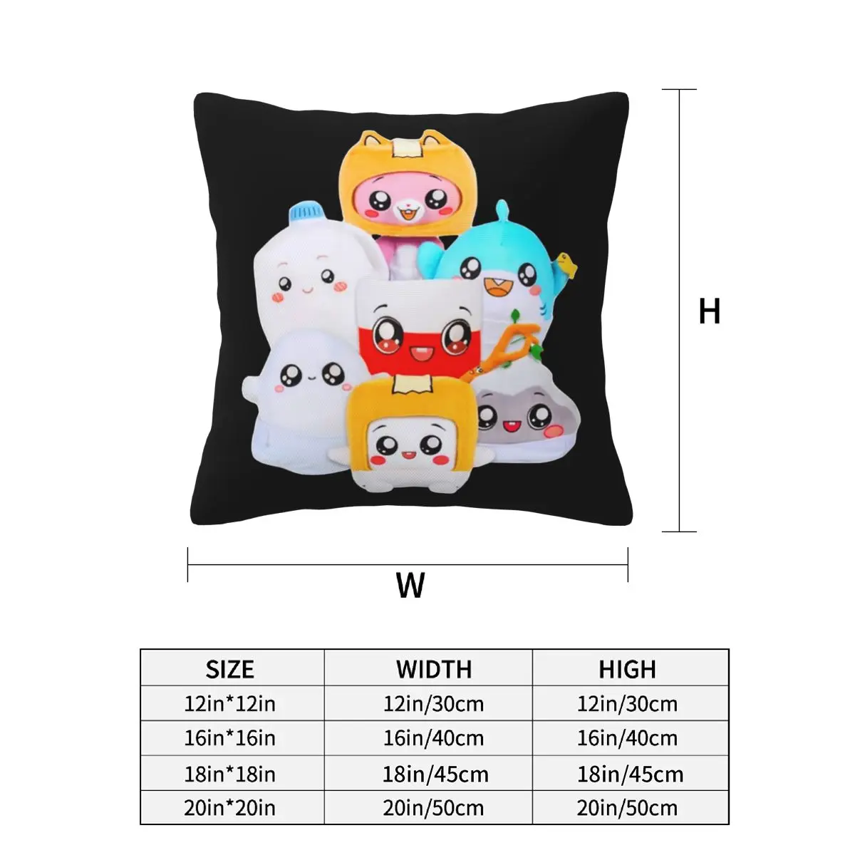 Rocky Lankybox Lanky Box 2 pcs Square Pillowcase Pillow Cover Cushion Zip Decorative Comfort Throw Pillow for Home Sofa