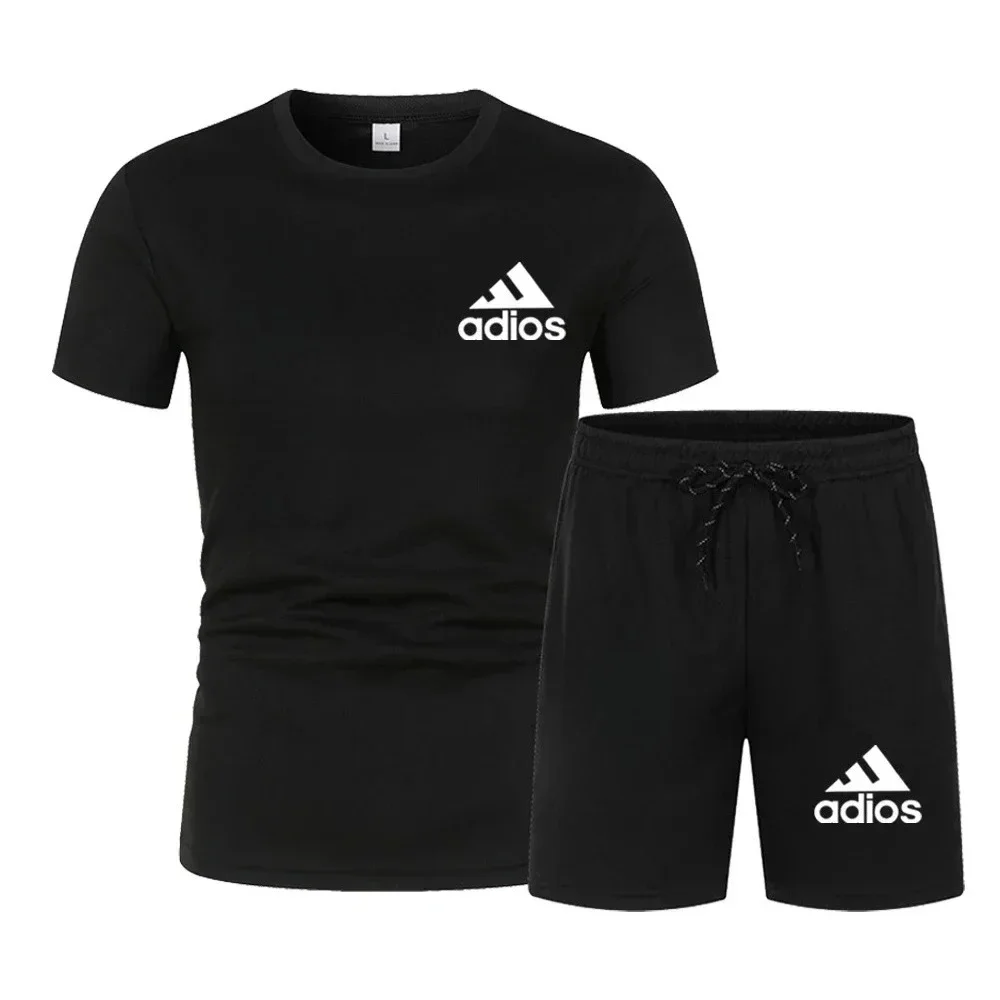 

New Summer fashion high-quality set men's short sleeved fashion casual shorts sports set men's T-shirt+shorts two-piece set