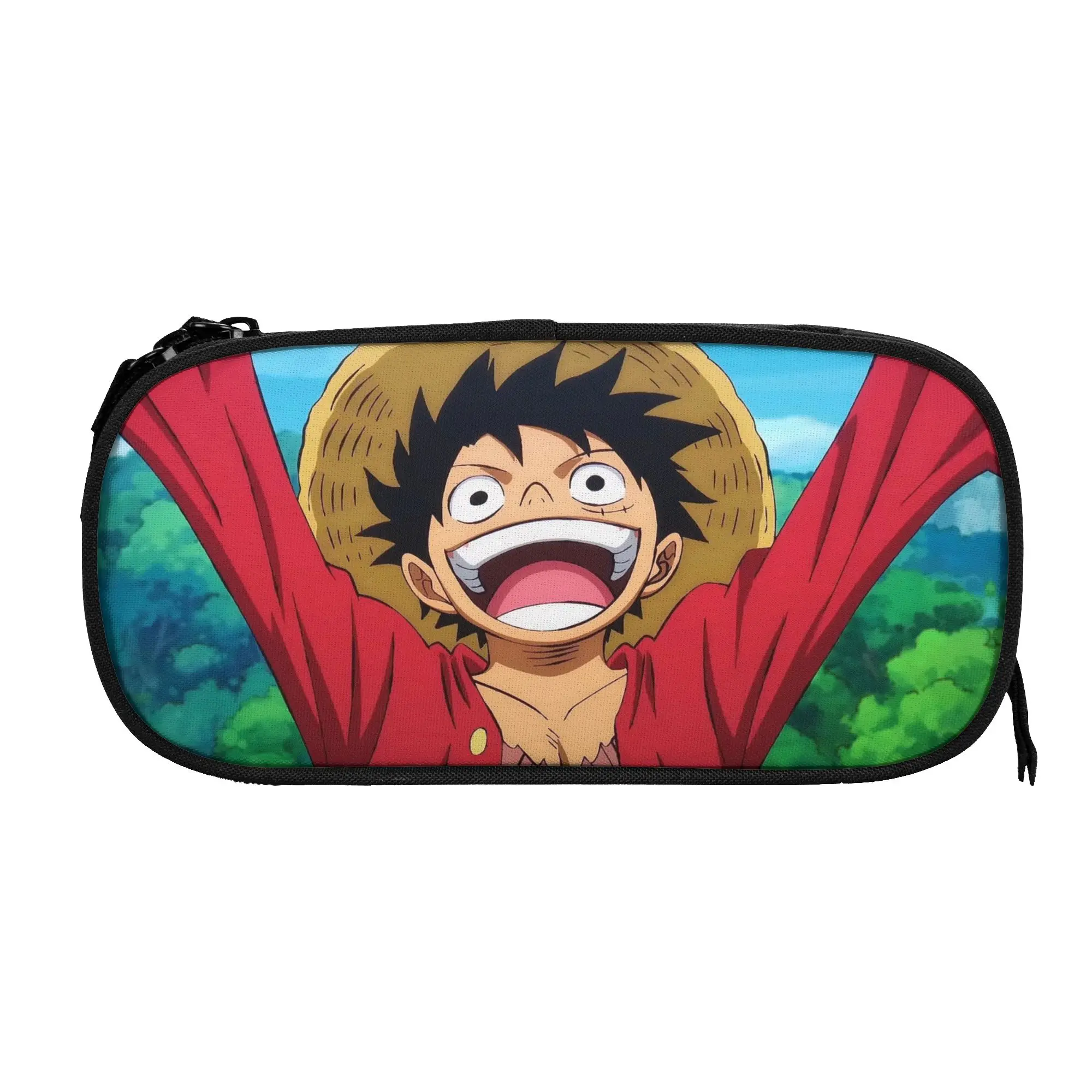 Large Capacity Pencil Case o-one-piece-e onepiece luffys Office Supplies Double Layer Pencil Bag Girl Make Up Bag Suprise Gift