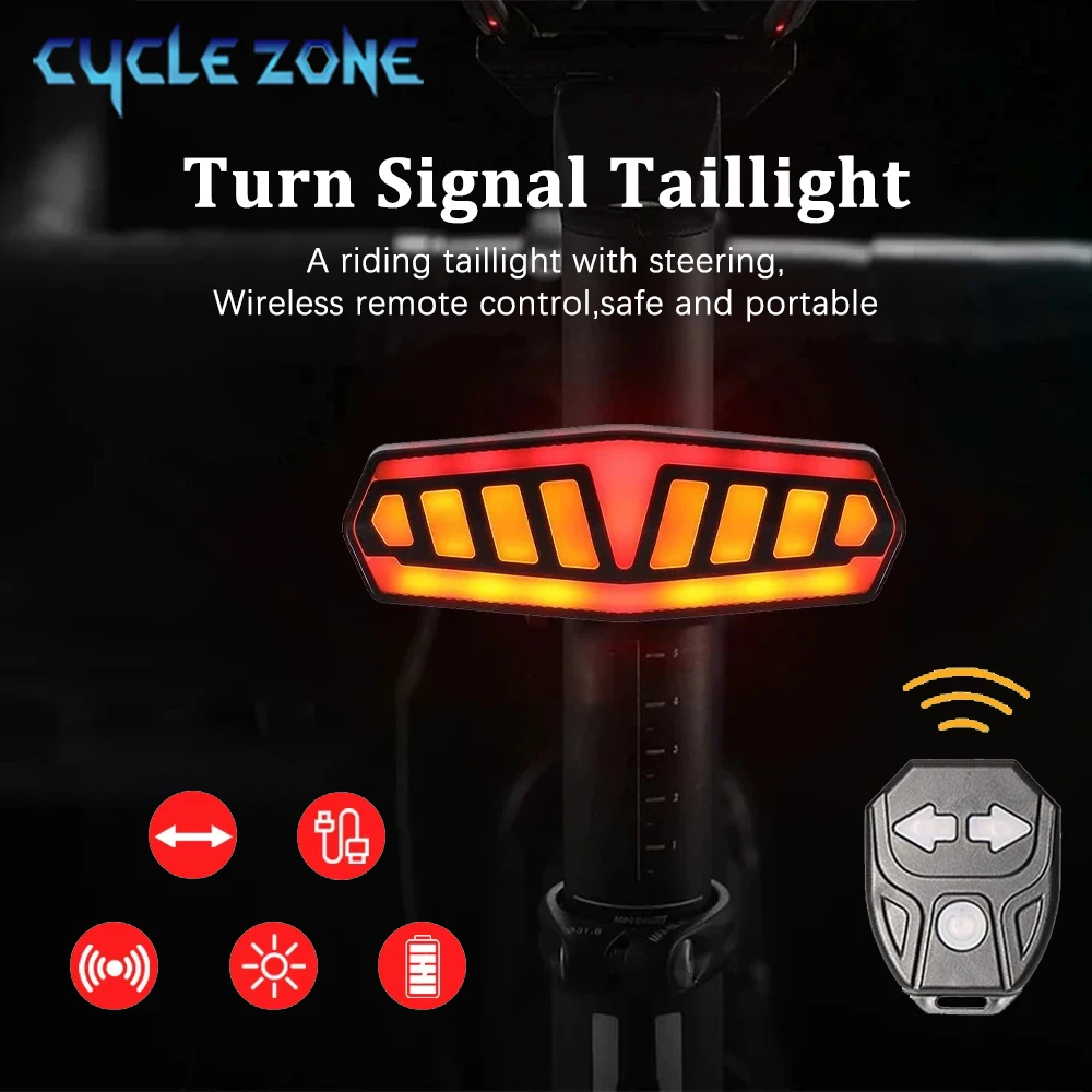 

Задний фонарь указателя поворота велосипеда с беспроводным пультом дистанционного управления, перезаряжаемые задние фонари для ночной езды, аксессуары для шоссейного велоспорта MTB