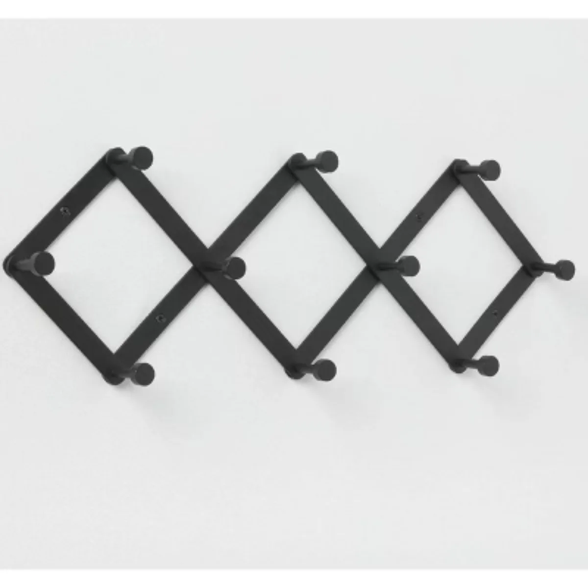 

Accordion Style 10 Hook Matte Black, Wall Mounted Aluminum Hat and Coat Rack, Powder Coat Finish