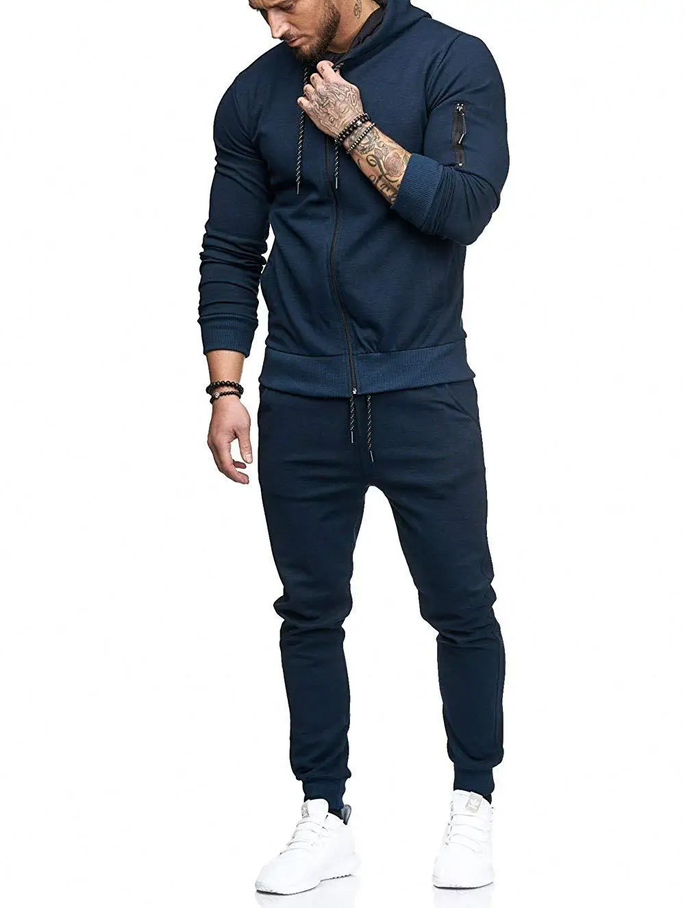 Herbst Winter Mode Herren Sport Trainings anzüge Reiß verschluss Jacke Mantel und Hose zweiteiliges Set Herren Streetwear Hosen Outfit