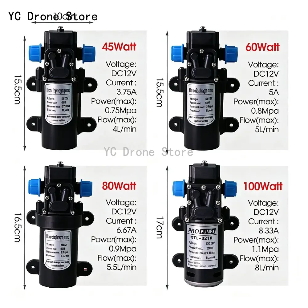 45W 60W 80W 100W 110-240V Self-Priming Diaphragm Water Pump for Plant Spraying Garden Irrigation Car Washing
