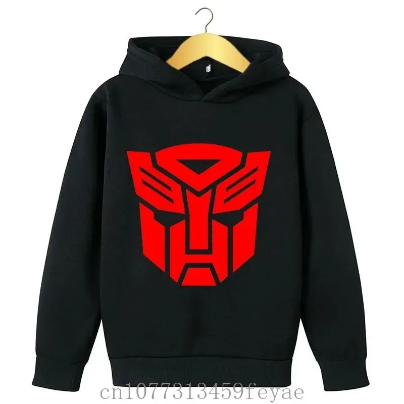 Sudadera con capucha para niño y niña, Jersey informal con estampado de Transformers, ropa de calle de moda para bebé, novedad de otoño