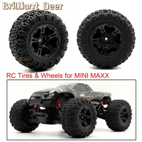 12mm Hex RC Tire and Wheel Upgrade Parts for Traxxas 1/10 MINI MAXX RC Monster Truck Remote Control Car Model Accessories