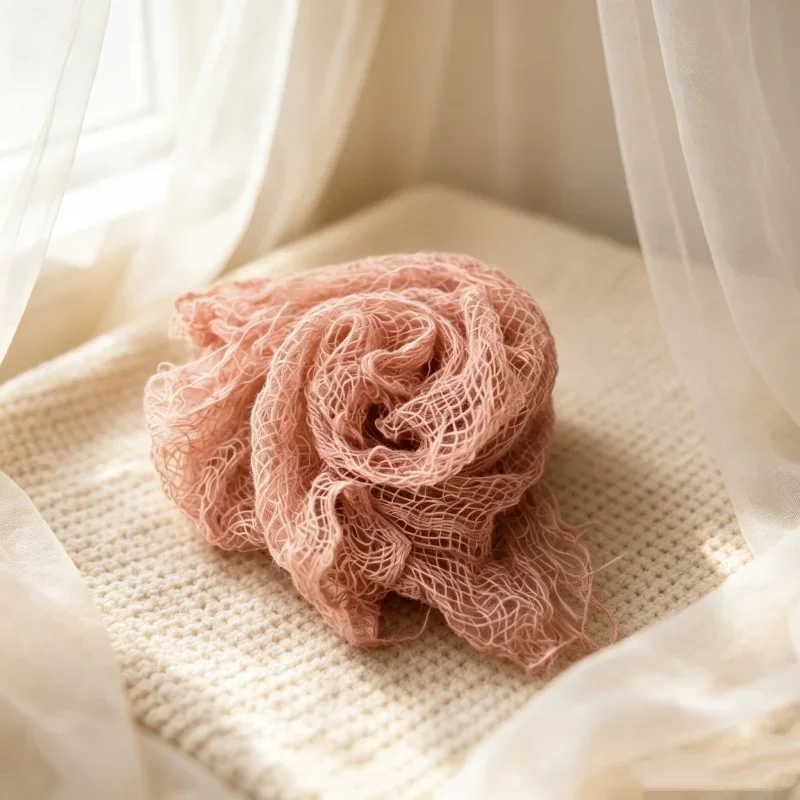 Rough Textured Hollow Mesh Gauze Fabric Breathable Woven Cloth Studio Shooting Accessory For Scene Posing And Background Setting
