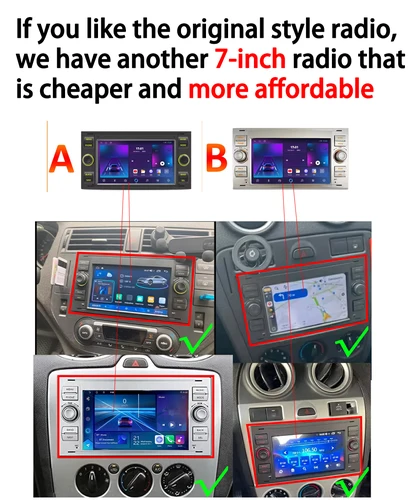 Imagen 2 del producto Android 15 para Ford Kuga MK1 2008-2012 para Ford C-MAX CMAX 2003-2010 Radio de coche GPS 2k pantalla Carplay 4G Wifi vídeo estéreo DSP BT