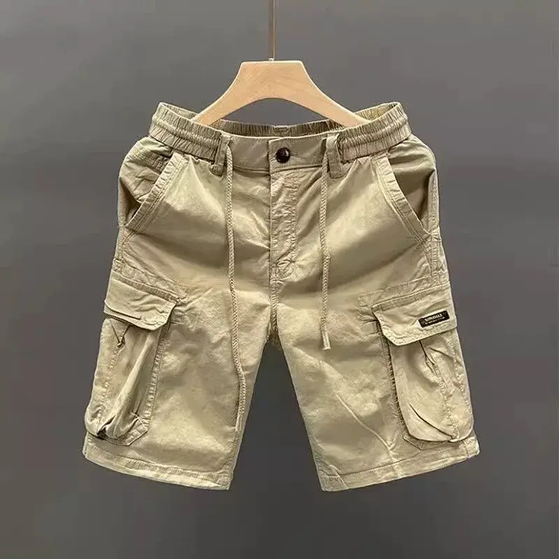 

Loose Casual Men's Short Pants Summer Anti-Tear Wear-Resistant Four-Part Straight Tube Five-Part Shorts City Walk Pure Color