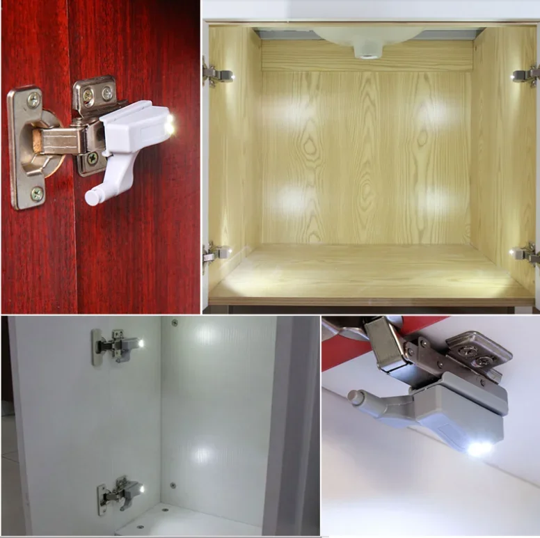 10pcs 범용 옷장 LED 조명 센서 주방 룸 참신 조명 야간 조명 인테리어 힌지 캐비닛 드롭 배송