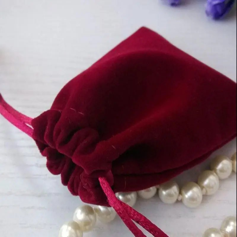 Custom 10x15cm Velvet Jewelry Necklace Packaging Bag High Quality Drawstring Pouch Gift Storage for Necklaces