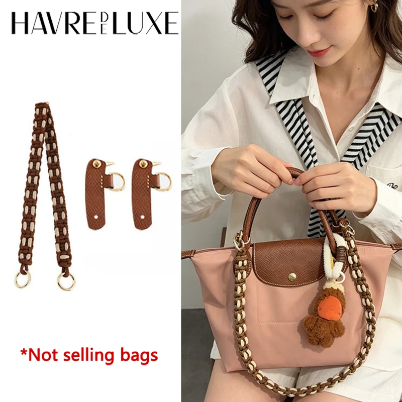 Woven Bag Shoulder Strap For LongchampS Hand Knitting Soft Texture Durable Fashion Good Quality Bag Modification Bag Accessories