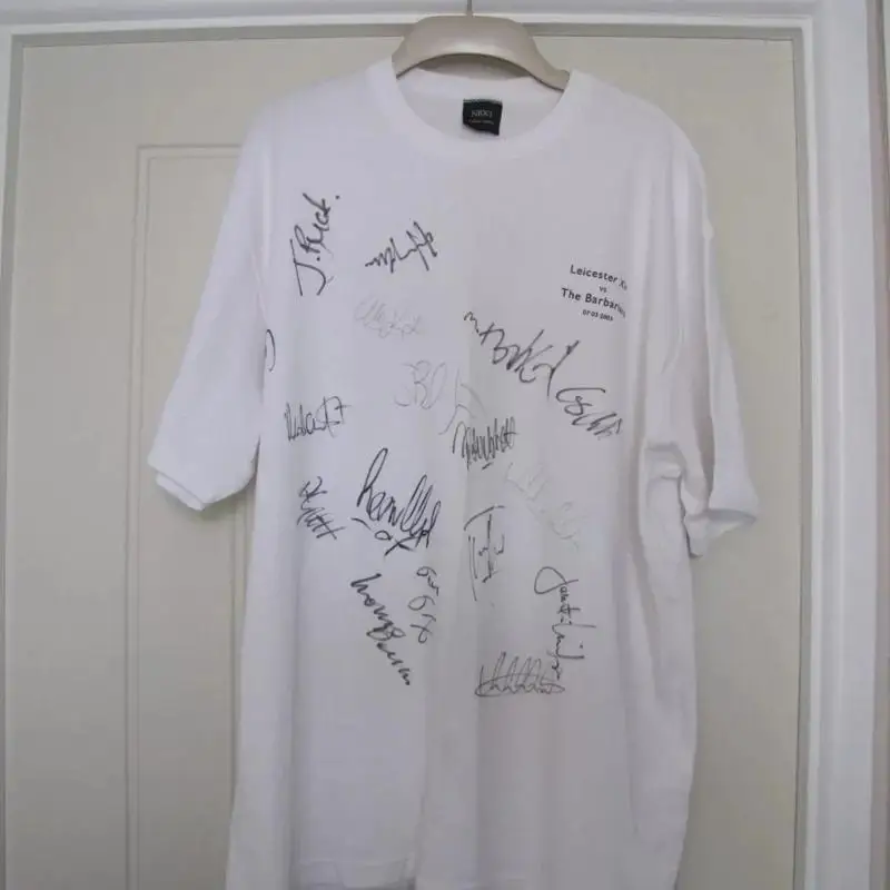 2003 Leicester Tigers XV Barbarians Multi Signed Lewis Moody T-Shirt