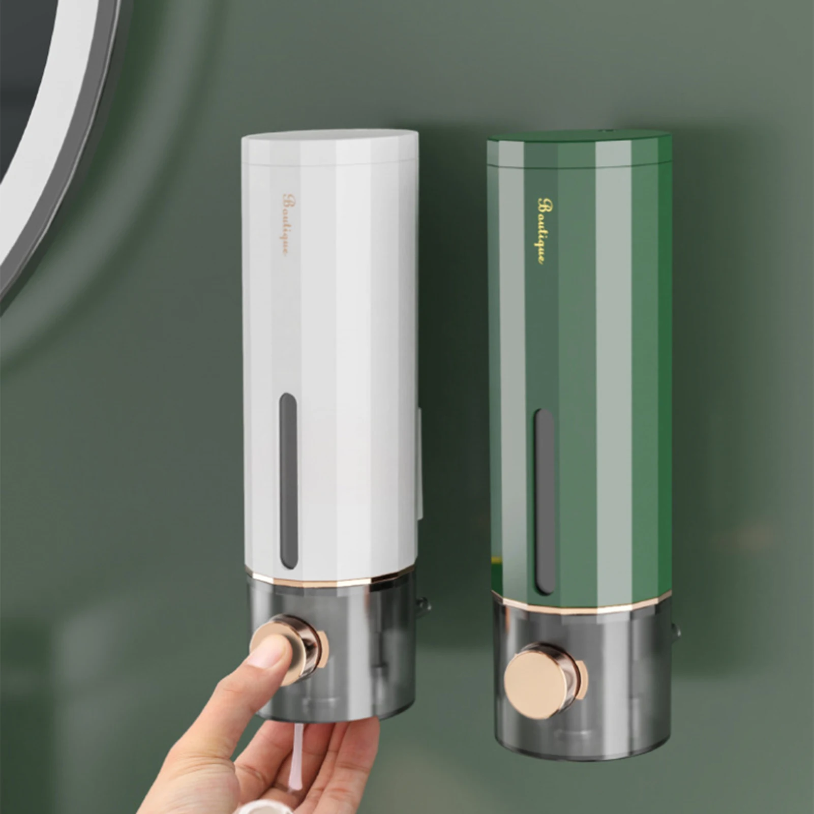 Wall Mount Non-Perforating Soap Dispensers Hand Sanitizer Wall Hanger Press Dispensers Shower Gel Shampoo Box for Bathroom Hotel