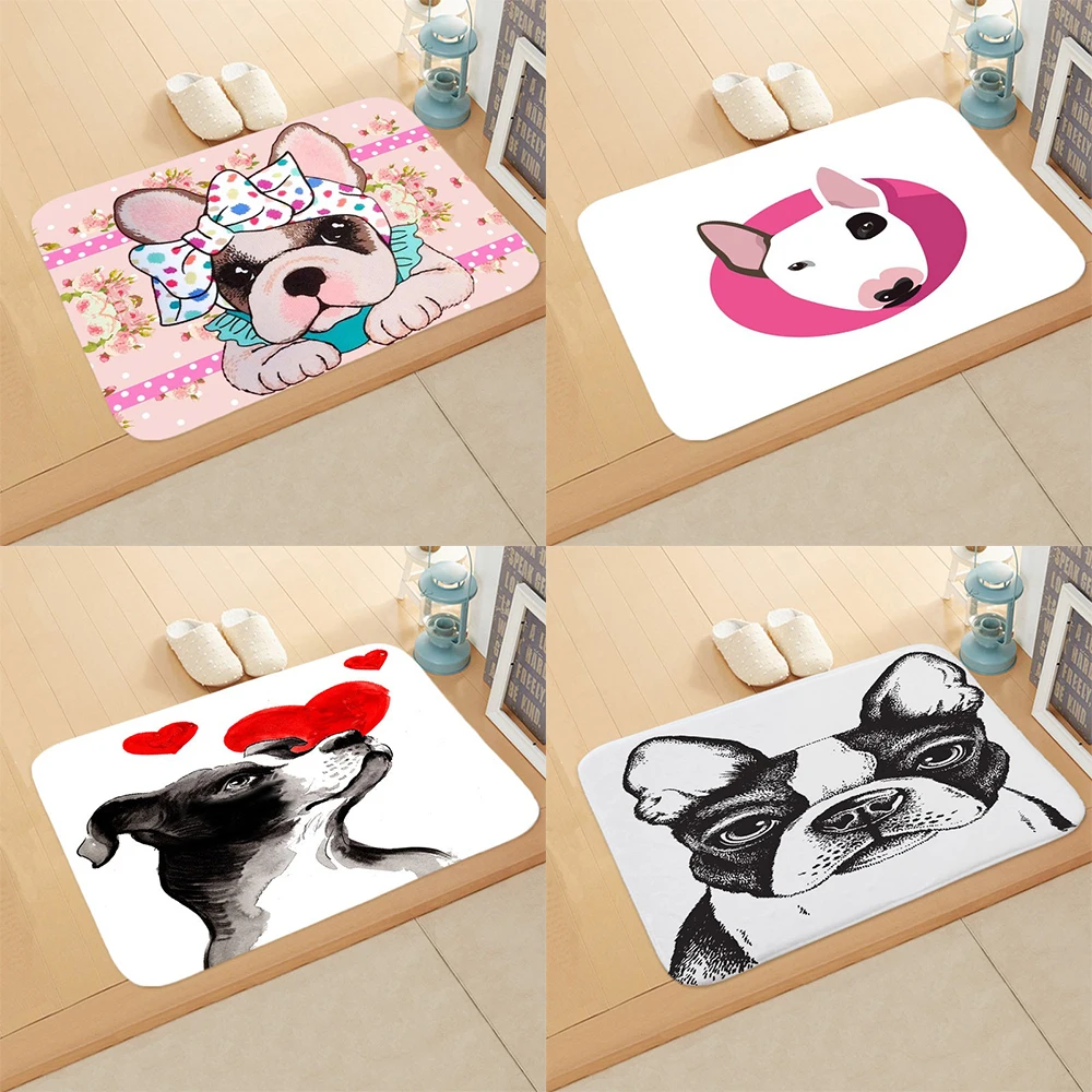 Living room bedroom entrance entrance floor mat cartoon dog pattern foot mat home decoration kitchen bathroom absorbent carpet