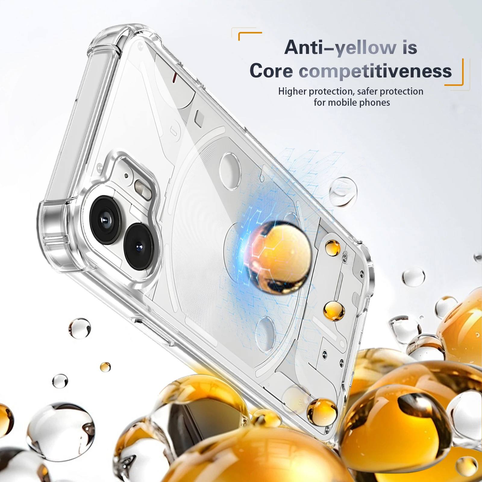 لا شيء الهاتف واحد A063 حالة وسادة هوائية للصدمات السيليكون الوفير واضح وسادة هوائية الغطاء الخلفي جراب هاتف صلب ل لا شيء الهاتف 1 5 جرام