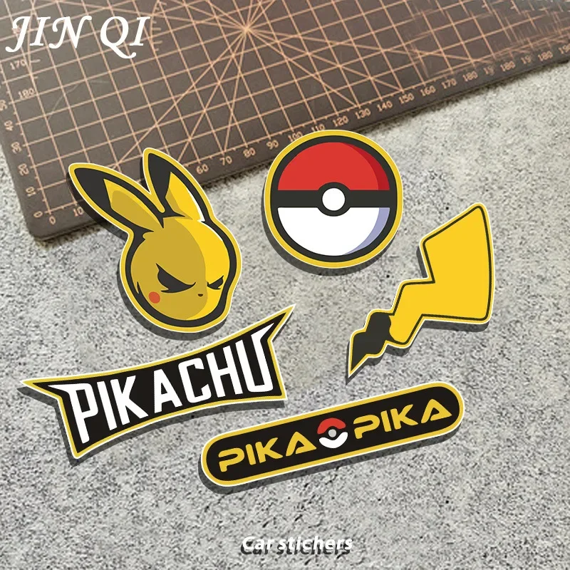 Pokemon Cartoon Car Stickers Pikachu Fashion Creative Decals Rear Windshield Trunk Stickers Decal Decoration Accessory Wholesale