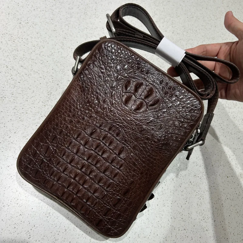 2025 New Crocodile Leather Skull Shoulder Bag For Men's Casual And Versatile Real Back Bone Leather Crossbody Bag 45 - view 2