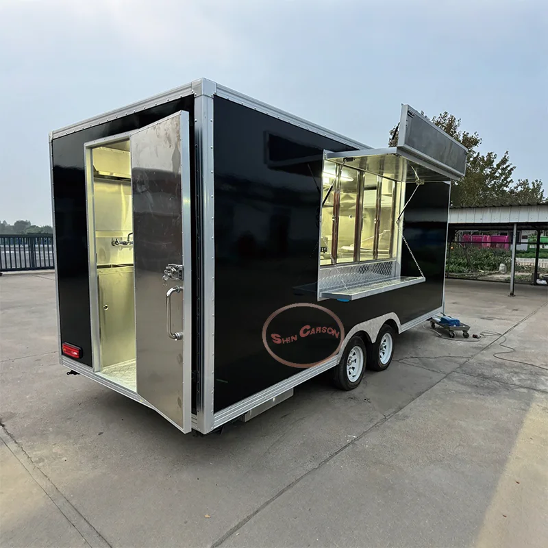 

Elegant Simple Outdoor Food Trailer Well-Equipped for Catering Business Mobile Kitchen Trailer