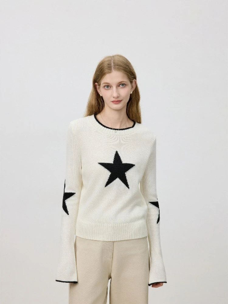 2026 Autumn and Winter New Round Neck Sweater for Women Loose and Slimming Casual and Versatile Knitted Sweater Top